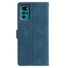 For Motorola Moto G22 Triangles Embossed Leather Phone Case(Blue) - 3