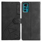 For Motorola Moto G22 Triangles Embossed Leather Phone Case(Black) - 1
