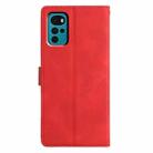 For Motorola Moto G22 Triangles Embossed Leather Phone Case(Red) - 3