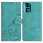 For Motorola Moto G22 Triangles Embossed Leather Phone Case(Green) - 1