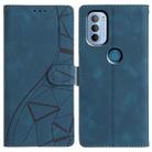 For Motorola Moto G31 / G41 Triangles Embossed Leather Phone Case(Blue) - 1