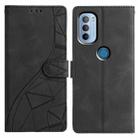 For Motorola Moto G31 / G41 Triangles Embossed Leather Phone Case(Black) - 1