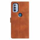 For Motorola Moto G31 / G41 Triangles Embossed Leather Phone Case(Brown) - 3