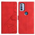 For Motorola Moto G31 / G41 Triangles Embossed Leather Phone Case(Red) - 1