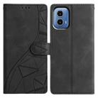 For Motorola Moto G34 Triangles Embossed Leather Phone Case(Black) - 1