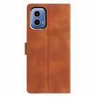 For Motorola Moto G34 Triangles Embossed Leather Phone Case(Brown) - 3