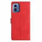 For Motorola Moto G34 Triangles Embossed Leather Phone Case(Red) - 3