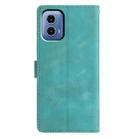 For Motorola Moto G34 Triangles Embossed Leather Phone Case(Green) - 3