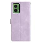 For Motorola Moto G35 Triangles Embossed Leather Phone Case(Purple) - 3