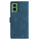 For Motorola Moto G35 Triangles Embossed Leather Phone Case(Blue) - 3
