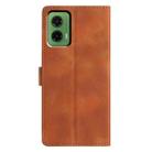 For Motorola Moto G35 Triangles Embossed Leather Phone Case(Brown) - 3