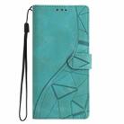 For Motorola Moto G35 Triangles Embossed Leather Phone Case(Green) - 2