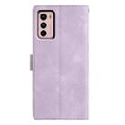 For Motorola Moto G42 Triangles Embossed Leather Phone Case(Purple) - 3
