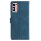 For Motorola Moto G42 Triangles Embossed Leather Phone Case(Blue) - 3