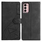 For Motorola Moto G42 Triangles Embossed Leather Phone Case(Black) - 1
