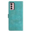 For Motorola Moto G42 Triangles Embossed Leather Phone Case(Green) - 3