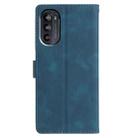 For Motorola Moto G52 Triangles Embossed Leather Phone Case(Blue) - 3