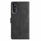 For Motorola Moto G52 Triangles Embossed Leather Phone Case(Black) - 3