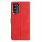 For Motorola Moto G52 Triangles Embossed Leather Phone Case(Red) - 3