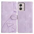 For Motorola Moto G53 5G Triangles Embossed Leather Phone Case(Purple) - 1