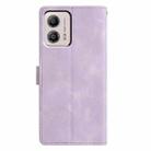 For Motorola Moto G53 5G Triangles Embossed Leather Phone Case(Purple) - 3
