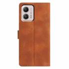 For Motorola Moto G53 5G Triangles Embossed Leather Phone Case(Brown) - 3