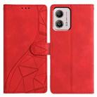 For Motorola Moto G53 5G Triangles Embossed Leather Phone Case(Red) - 1