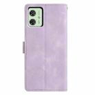 For Motorola Moto G54 Triangles Embossed Leather Phone Case(Purple) - 3