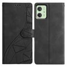 For Motorola Moto G54 Triangles Embossed Leather Phone Case(Black) - 1