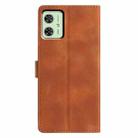 For Motorola Moto G54 Triangles Embossed Leather Phone Case(Brown) - 3