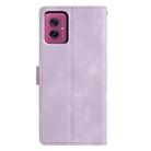 For Motorola Moto G55 Triangles Embossed Leather Phone Case(Purple) - 3