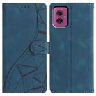 For Motorola Moto G55 Triangles Embossed Leather Phone Case(Blue) - 1