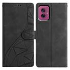 For Motorola Moto G55 Triangles Embossed Leather Phone Case(Black) - 1