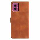 For Motorola Moto G55 Triangles Embossed Leather Phone Case(Brown) - 3