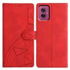 For Motorola Moto G55 Triangles Embossed Leather Phone Case(Red) - 1