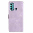 For Motorola Moto G60 Triangles Embossed Leather Phone Case(Purple) - 3