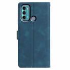 For Motorola Moto G60 Triangles Embossed Leather Phone Case(Blue) - 3