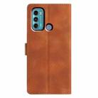 For Motorola Moto G60 Triangles Embossed Leather Phone Case(Brown) - 3