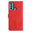 For Motorola Moto G60 Triangles Embossed Leather Phone Case(Red) - 3
