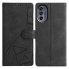 For Motorola Moto G62 5G Triangles Embossed Leather Phone Case(Black) - 1