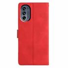 For Motorola Moto G62 5G Triangles Embossed Leather Phone Case(Red) - 3