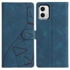 For Motorola Moto G73 Triangles Embossed Leather Phone Case(Blue) - 1