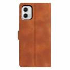 For Motorola Moto G73 Triangles Embossed Leather Phone Case(Brown) - 3