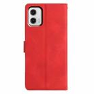 For Motorola Moto G73 Triangles Embossed Leather Phone Case(Red) - 3