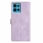 For Motorola Moto G75 5G Triangles Embossed Leather Phone Case(Purple) - 3