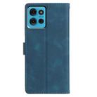 For Motorola Moto G75 5G Triangles Embossed Leather Phone Case(Blue) - 3