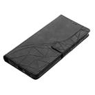 For Motorola Moto G75 5G Triangles Embossed Leather Phone Case(Black) - 3