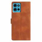 For Motorola Moto G75 5G Triangles Embossed Leather Phone Case(Brown) - 3