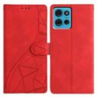For Motorola Moto G75 5G Triangles Embossed Leather Phone Case(Red) - 1