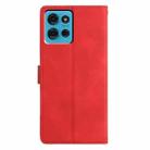 For Motorola Moto G75 5G Triangles Embossed Leather Phone Case(Red) - 3
